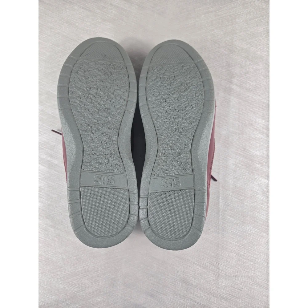 SAS Tour Mesh Womens 6 M Wine Burgundy Leather Walking Shoes Orthaheel Insole